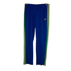 Adidas Warm Up Pants 3 Stripe Royal Blue Butter Yellow Green Mens 2XL Side Zip